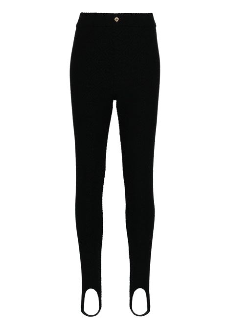 Black logo-embossed stirrup leggings - women CASABLANCA | WPS23TR17001BLK