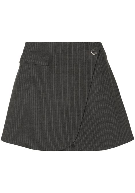 Grey pinstripe-pattern mini skirt - women COPERNI | COPJ24140GRY