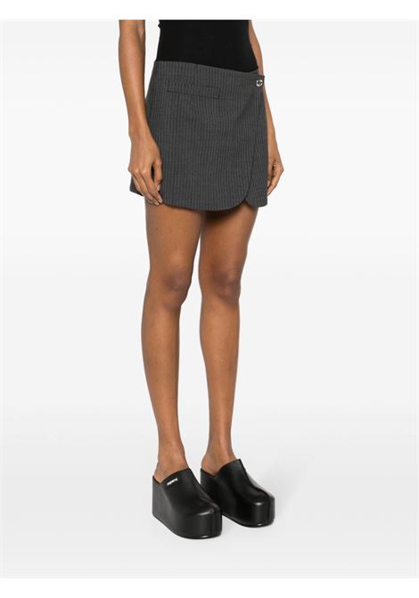 Grey pinstripe-pattern mini skirt - women COPERNI | COPJ24140GRY