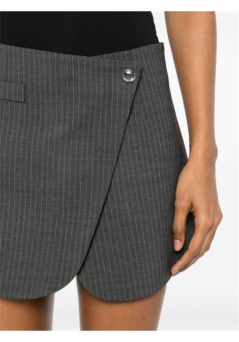 Grey pinstripe-pattern mini skirt - women COPERNI | COPJ24140GRY