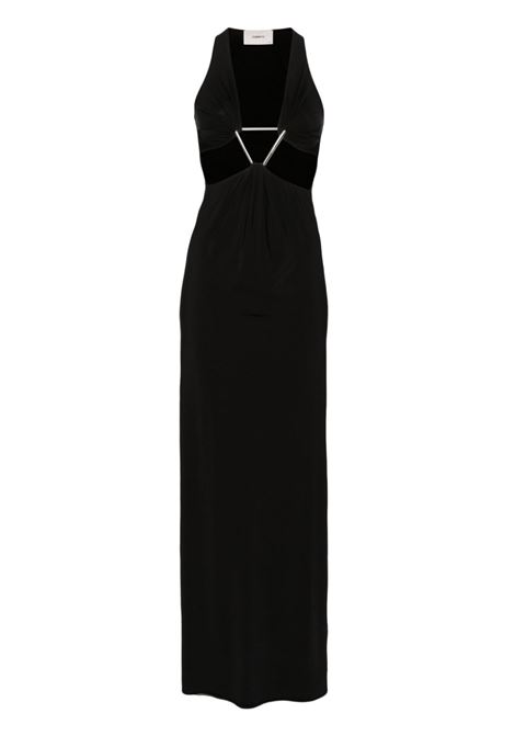 Abito maxi con cut-out in nero - donna