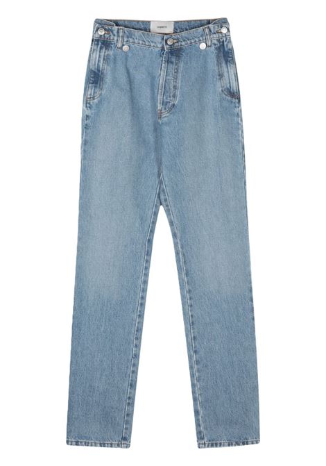 Light blue high-rise straight-leg jeans - women