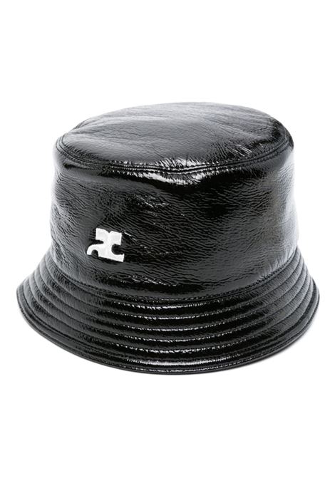 Cappello da pescatore con logo ricamato in nero - donna COURRÈGES | 124ACP005VY00149999