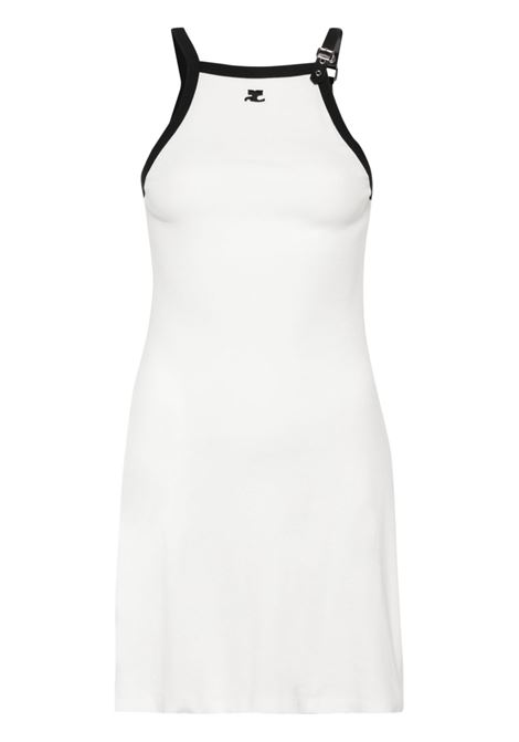 Abito mini con applicazione logo in bianco - donna COURRÈGES | 124JRO364JS00700098