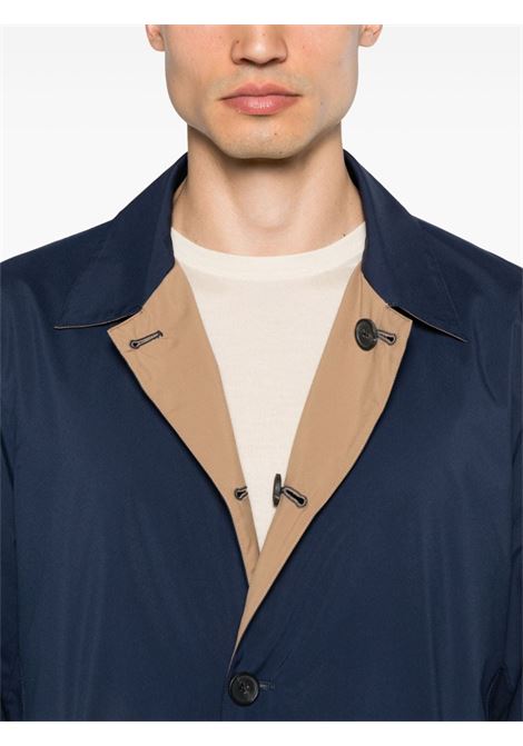 Navy blue and beige reversible single-breasted coat Cruciani - men CRUCIANI | UC41T02TE02ZSP800004