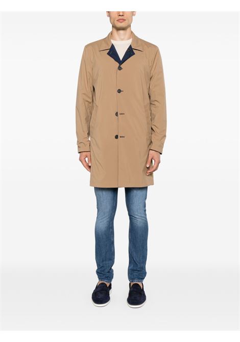 Navy blue and beige reversible single-breasted coat Cruciani - men CRUCIANI | UC41T02TE02ZSP800004