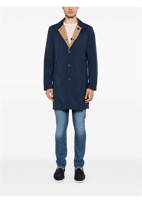 Navy blue and beige reversible single-breasted coat Cruciani - men CRUCIANI | UC41T02TE02ZSP800004