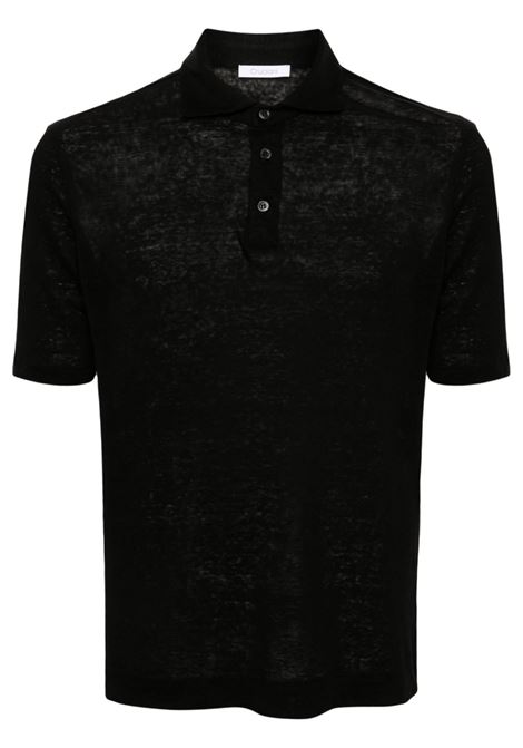 Black short-sleeved polo shirt Cruciani - men CRUCIANI | UC41T30TE34ZP0020010