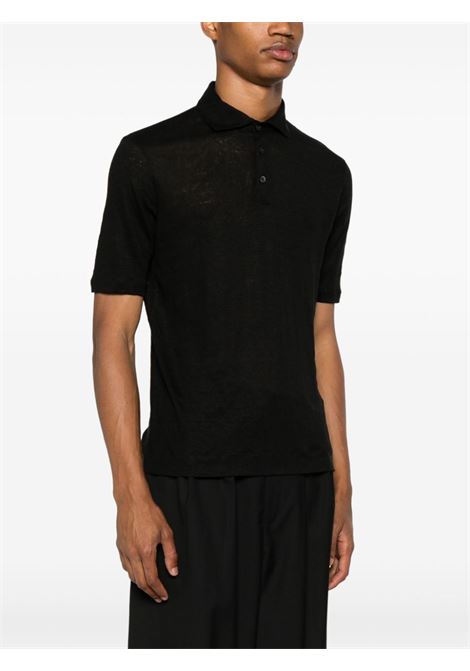 Black short-sleeved polo shirt Cruciani - men CRUCIANI | UC41T30TE34ZP0020010