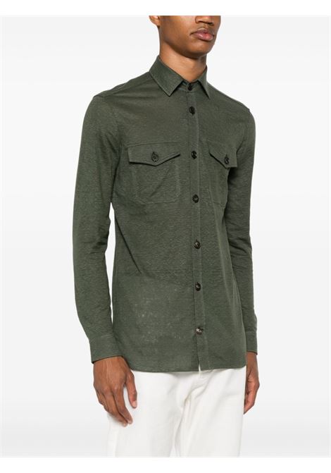 Green slub-texture shirt Cruciani - men CRUCIANI | UC41T31TE35ZCM550001