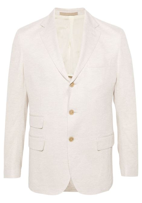 Beige single-breasted blazer - men