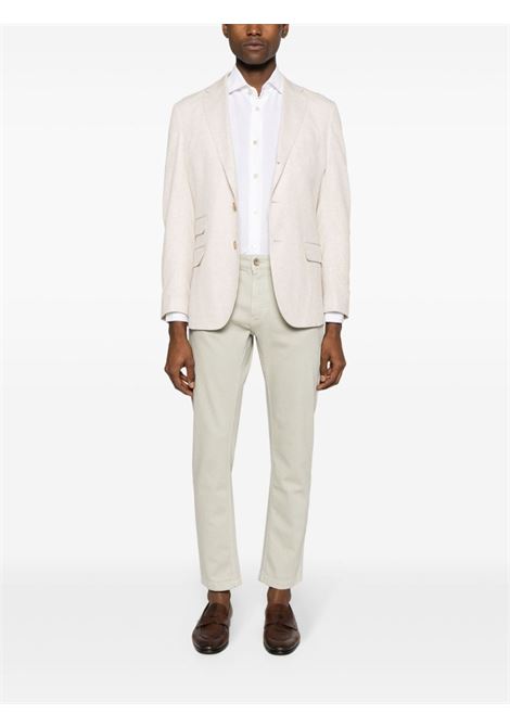 White straight-leg slim-fit trousers - men ELEVENTY | I75PANI17TET0I01707