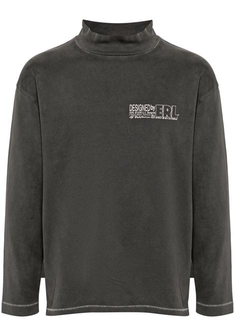 Black logo-printed longsleeved T-shirt - men ERL | ERL08T0101