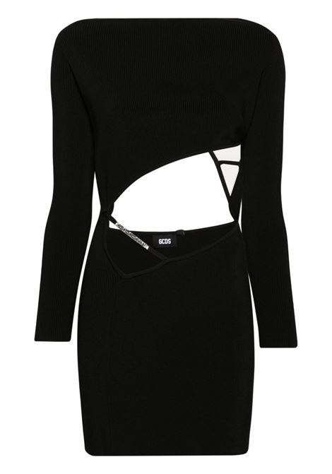 Abito mini con cut-out in nero - donna GCDS | A1CW1002KB799