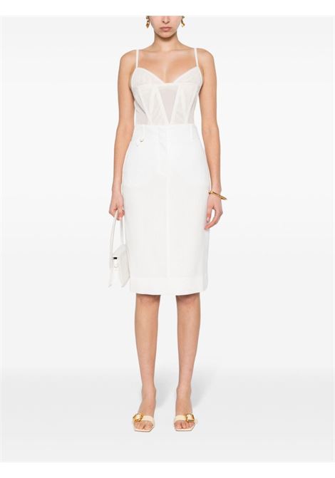 Gonna midi La Jupe Bari in bianco - donna JACQUEMUS | 241SK0461359100