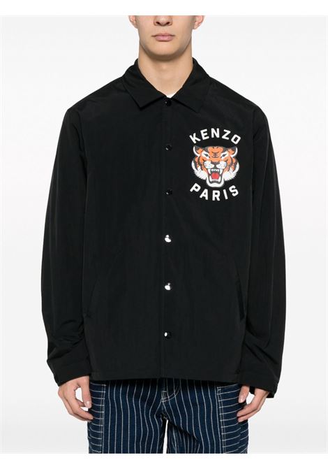 Black printed water-repellent jacket - men KENZO | FE55BL0629NG99