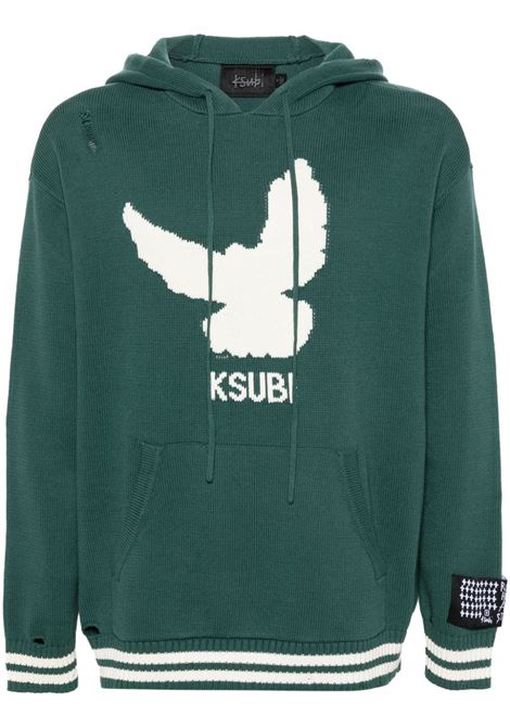 Felpa Flight con cappuccio in verde - uomo KSUBI | MPS24KW001GRN