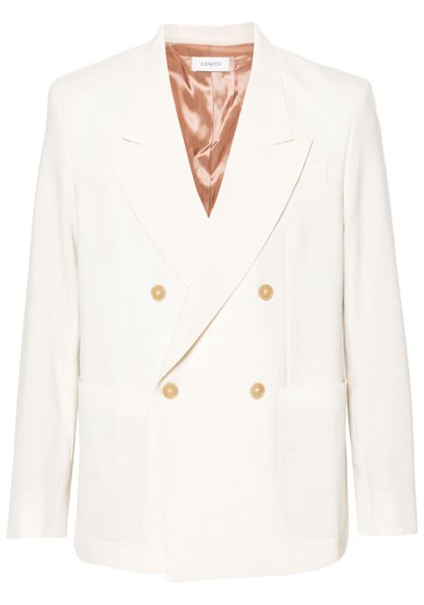 White double-breasted blazer - men