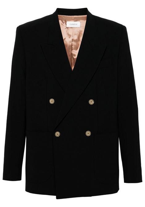 Black peak-lapels double-breasted blazer Laneus - men LANEUS | S4LAMABL006110