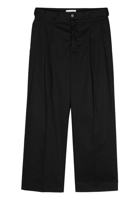 Black pleat-detailed tailored trousers Laneus - men LANEUS | S4LAMAPA093110