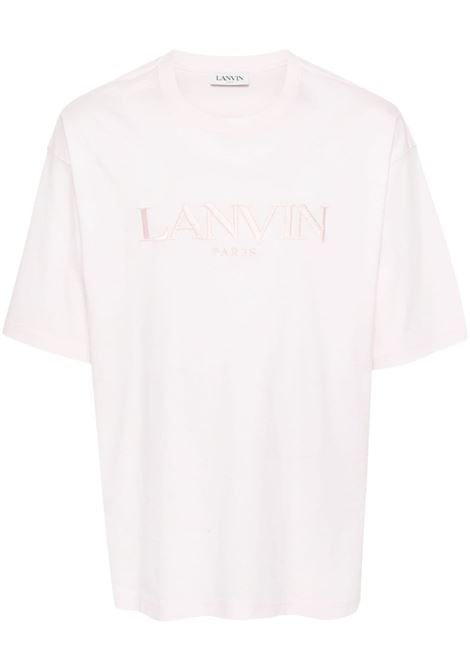 Pink logo-embroidered T-shirt - men LANVIN | RMTS0026J208502