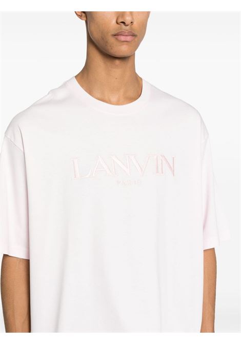 Pink logo-embroidered T-shirt - men LANVIN | RMTS0026J208502