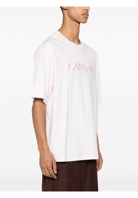 Pink logo-embroidered T-shirt - men LANVIN | RMTS0026J208502