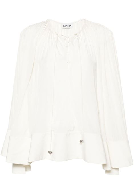 White long-sleeved blouse - women