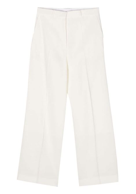 White straight-leg trousers - women