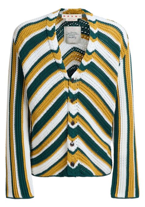 Multicolored striped cardigan Marni - men MARNI | CDMG0132Q1UFCB27RGV85