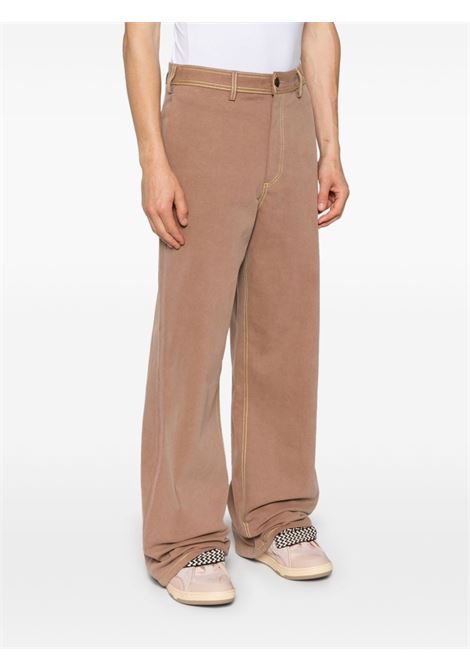 Brown contrast-stitching straight-leg trousers Marni - men MARNI | PUJU0088S0USCW7600M40