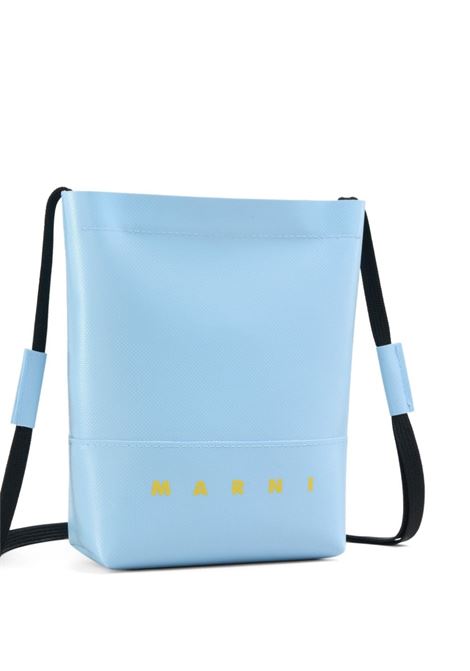 Borsa mini con stampa logo museu in azzurro - unisex MARNI | SBMQ0068A0P576900B21