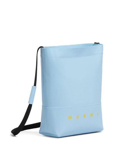 Borsa mini con stampa logo museu in azzurro - unisex MARNI | SBMQ0068A0P576900B21