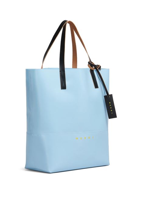 Borsa a mano con logo in azzurro - unisex MARNI | SHMQ0037A1P576900B21