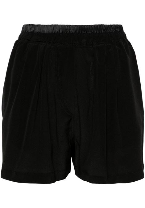 Black elasticated-waistband silk shorts Maurizio - women