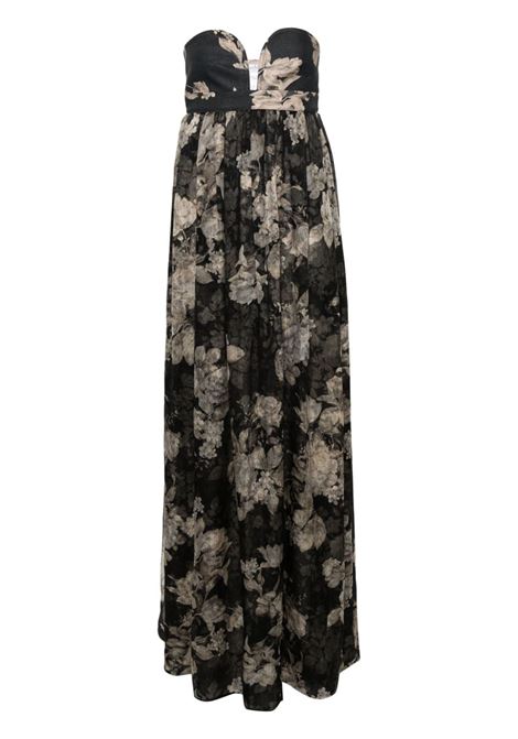 Abito con stampa floreale acerbo in nero - donna MAXMARA | 2411221213600003