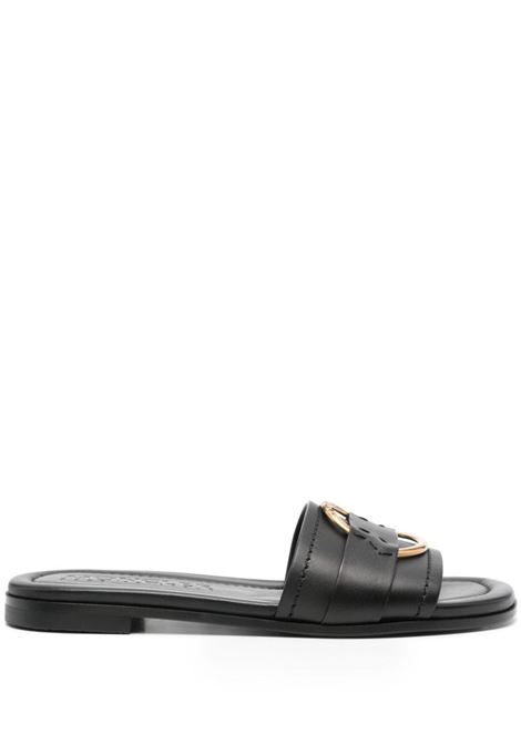 Ciabatte slides Bell in nero - donna MONCLER | 4C00160M4097999