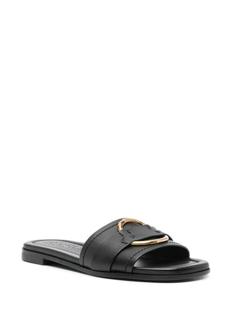 Ciabatte slides Bell in nero - donna MONCLER | 4C00160M4097999