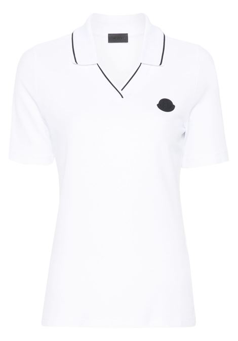 White logo-appliqué polo shirt - women MONCLER | T-shirt | 8A00001899TW001