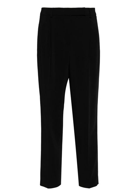 Pantaloni crop a vita alta in nero - donna