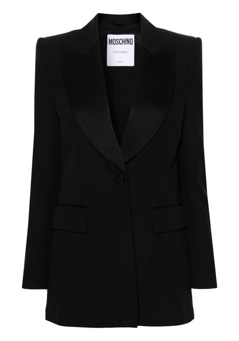 Black single-breasted blazer - women MOSCHINO | A051205332555