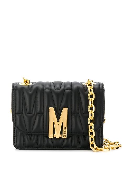 Borsa a spalla con logo in nero - donna MOSCHINO | A742980021555