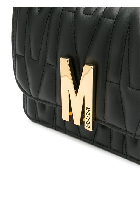 Borsa a spalla con logo in nero - donna MOSCHINO | A742980021555