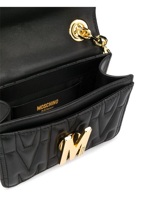 Borsa a spalla con logo in nero - donna MOSCHINO | A742980021555