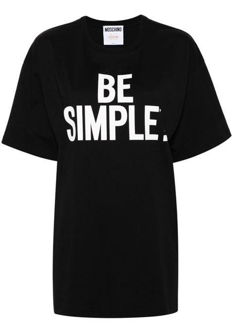 Black slogan-print T-shirt - women