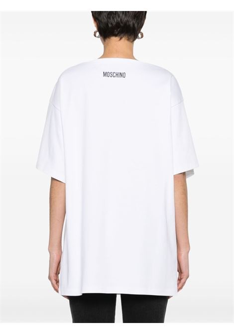 T-shirt con stampa in bianco - donna MOSCHINO | V070304421001