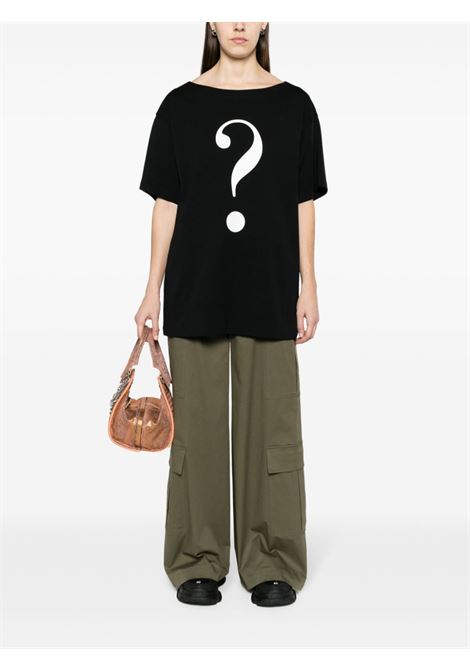 T-shirt con stampa Question Mark in nero - donna MOSCHINO | V070304424555