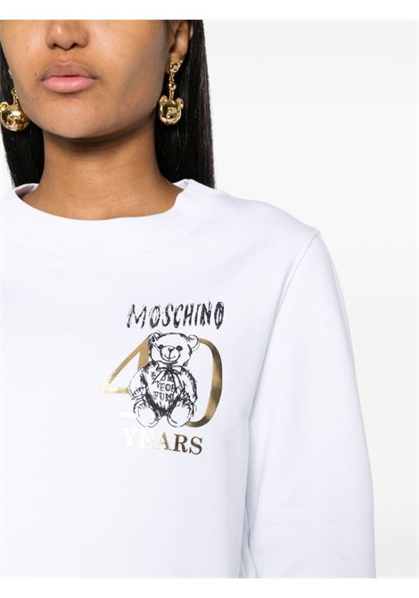 White Teddy-Bear-print cropped sweatshirt - women MOSCHINO | V170704281001