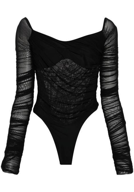 Black off-shoulder bodysuit - women