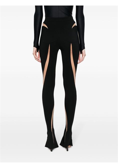 Black sheer-panelled leggings - women MUGLER | 24P1PA0404470B99N1